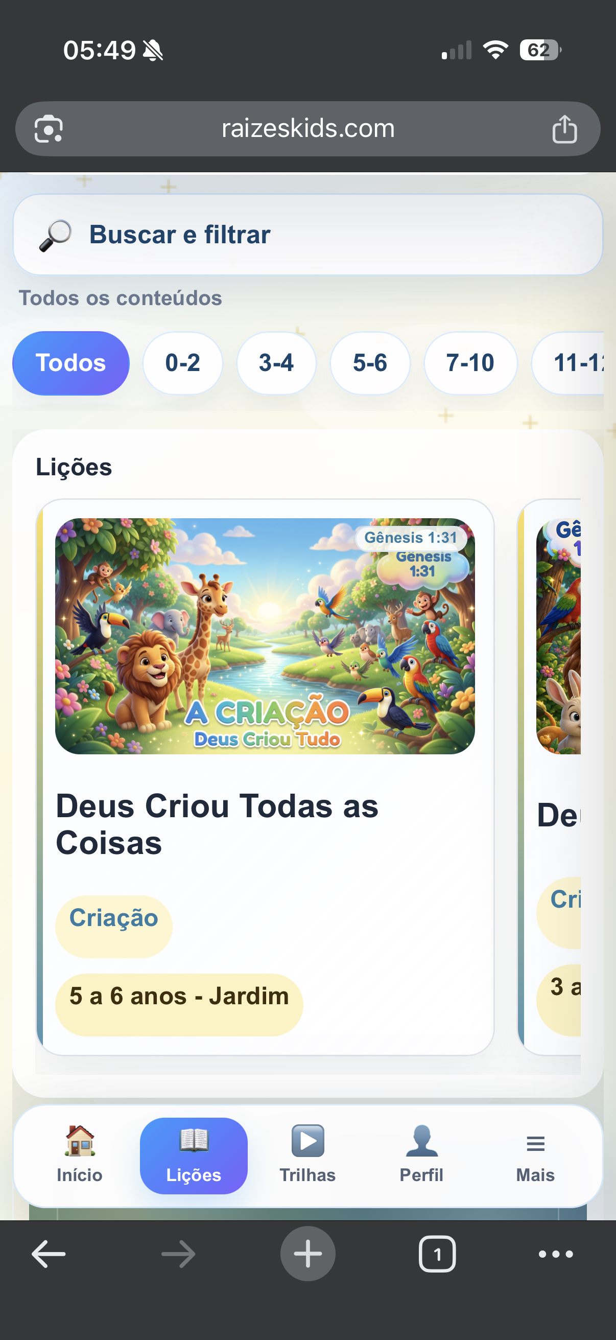 Print mobile da leitura de uma lição Raízes Kids